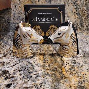Jonathan Adler Zebra Animalia salt and pepper Shakers NIB Retired